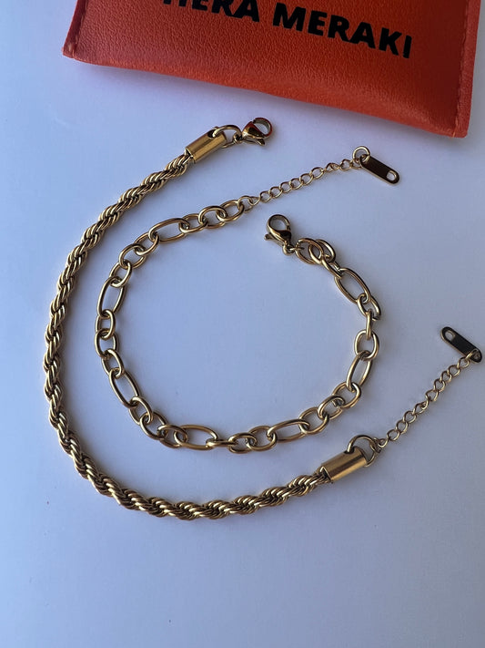 Rope and chain bracelet