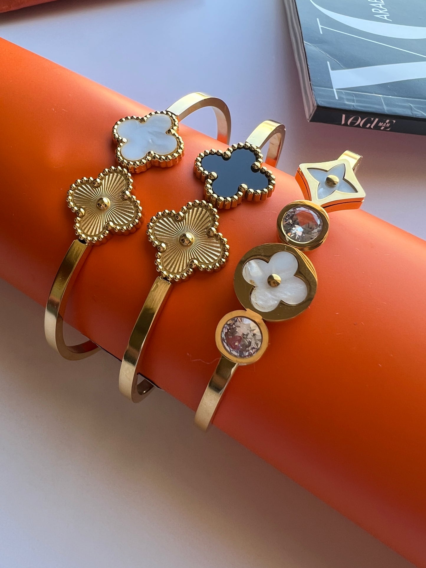 New White Flora Bangle