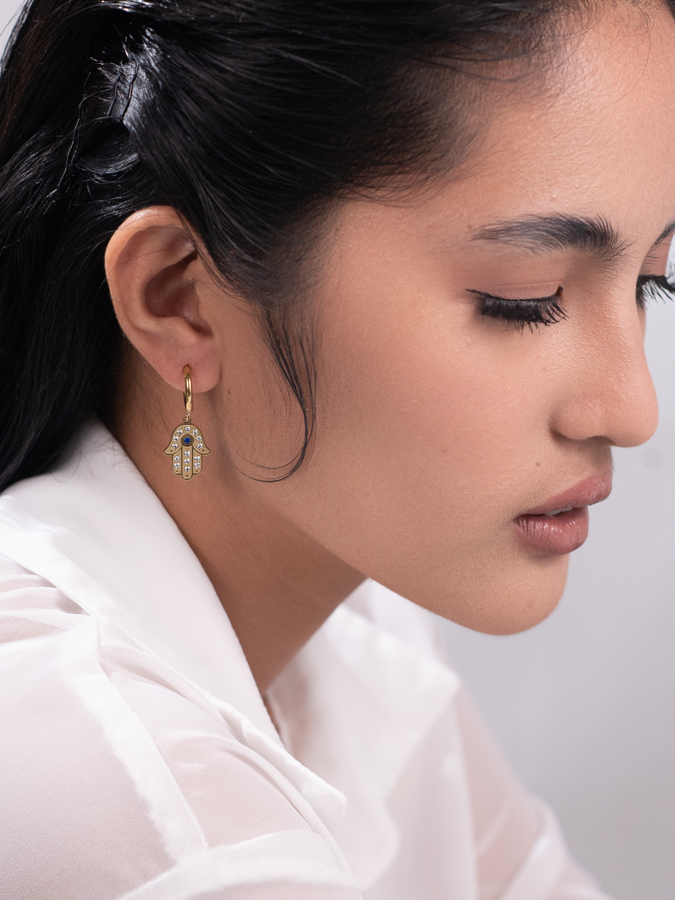 Hamsa stone earrings