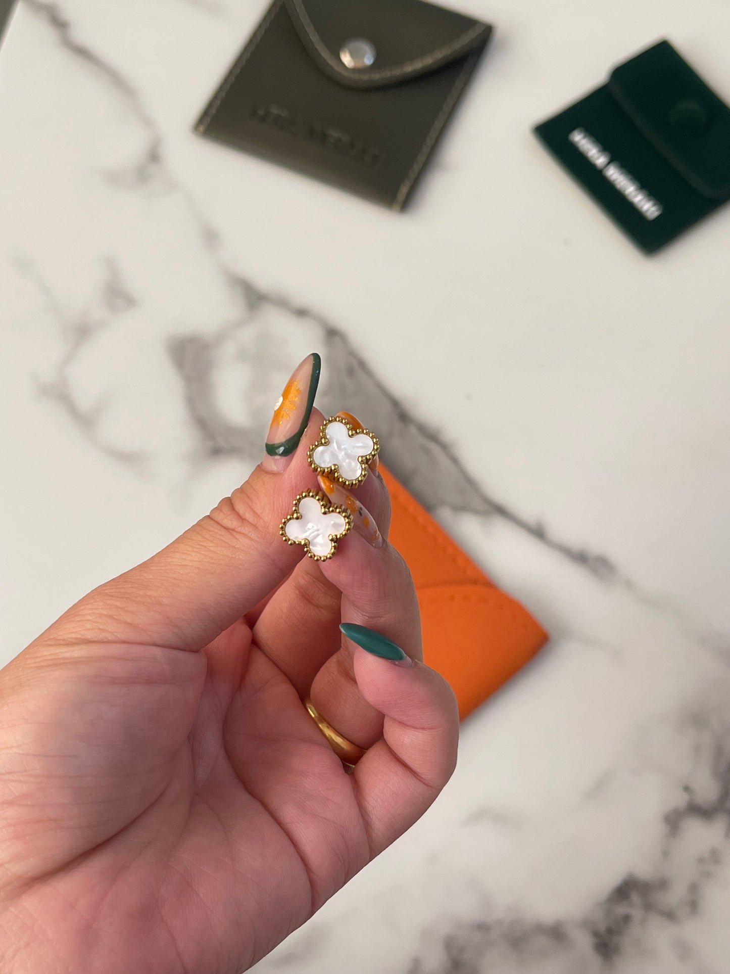 White Flora Earrings