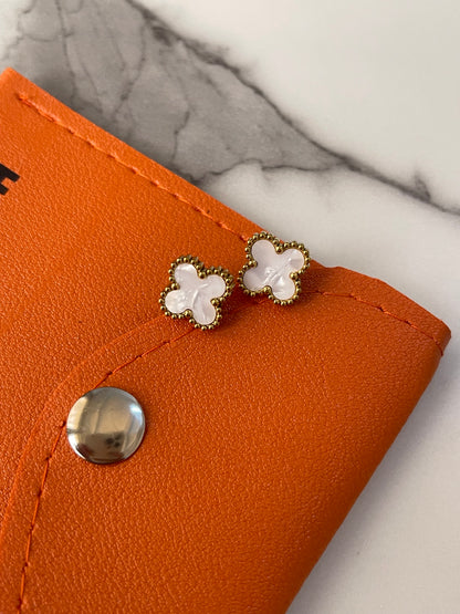 White Flora Earrings